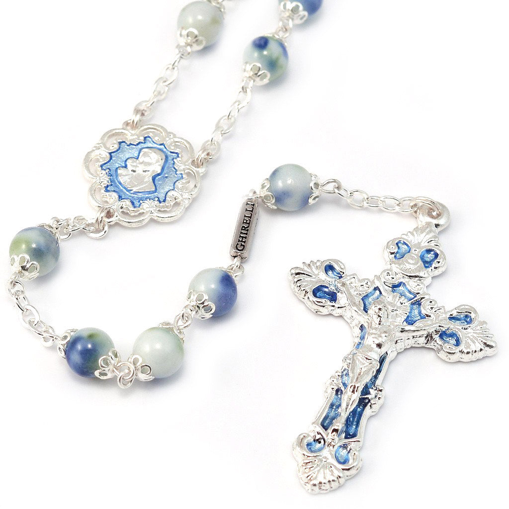 Rosario argentato "Amore Materno di Maria" - Ghirelli Srl - Italia
