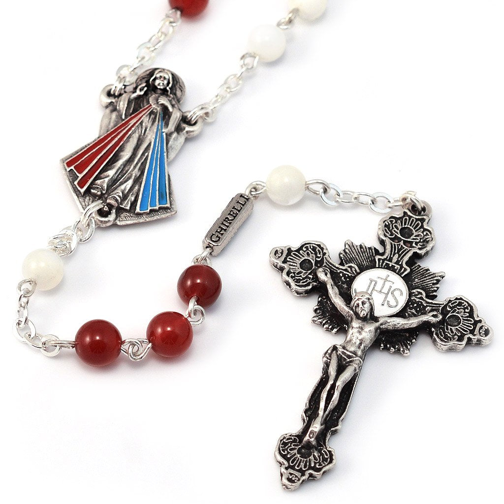 Rosario argentato "Divina Misericordia" - Ghirelli Srl Italia