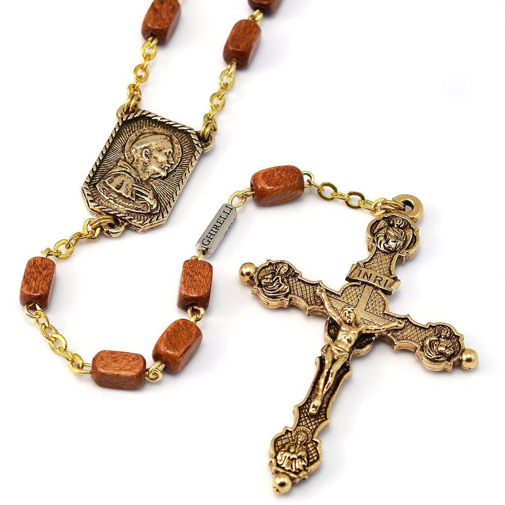 Rosario dorato "S. Francesco d'Assisi" - Ghirelli Srl Italia